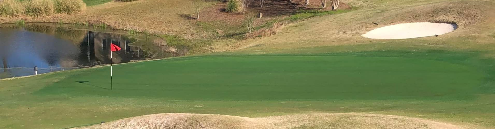 Image of golf ball on tee on grass.